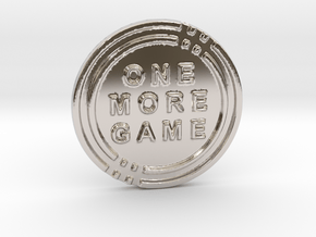 One More Game Decision Coin in Rhodium Plated Brass