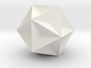 Great Dodecahedron - 1 Inch in White Natural Versatile Plastic