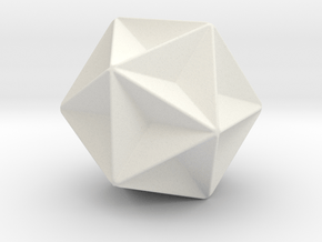 Great Dodecahedron - 1 Inch - Rounded V1 in White Natural Versatile Plastic