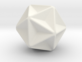 Great Dodecahedron - 1 Inch - Rounded V2 in White Natural Versatile Plastic