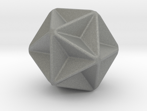 Great Dodecahedron - 1 Inch - Rounded V2 in Gray PA12