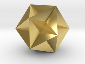 Great Dodecahedron - 10mm in Polished Brass