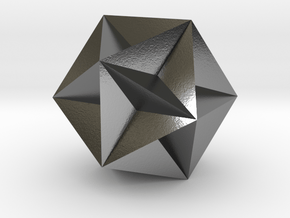 Great Dodecahedron - 10mm in Polished Silver