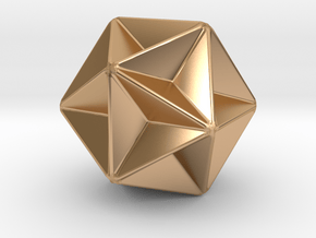 Great Dodecahedron - 10mm - Rounded V1 in Polished Bronze