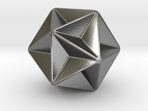 Great Dodecahedron - 10mm - Rounded V1 in Polished Silver
