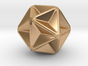 Great Dodecahedron - 10mm - Rounded V2 in Polished Bronze