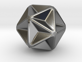 Great Dodecahedron - 10mm - Rounded V2 in Polished Silver