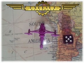 Interceptor1 | Steampunk Airship Miniature in Purple Processed Versatile Plastic