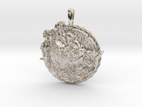 MIGHTY BOAR Symbol Jewelry Pendant in Rhodium Plated Brass