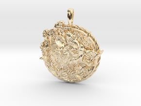 MIGHTY BOAR Symbol Jewelry Pendant in 14k Gold Plated Brass