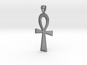 Ankh 7cm in Natural Silver