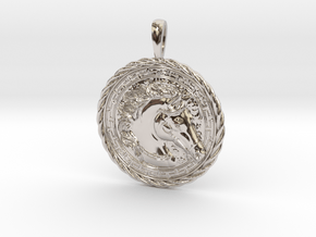Horse Symbol Jewelry Pendant in Rhodium Plated Brass