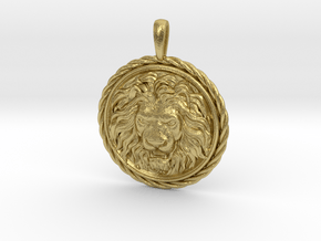 Lion Head Pendant Jewelry in Natural Brass