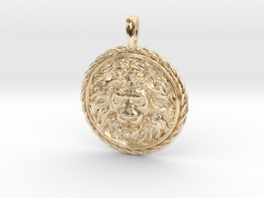 Lion Head Pendant Jewelry in 14K Yellow Gold