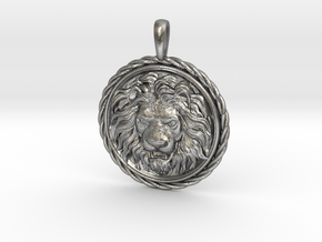 Lion Head Pendant Jewelry in Natural Silver