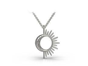 Sun Moon pendant in Polished Silver
