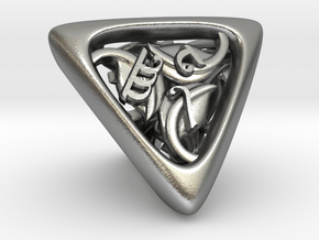 Tengwar Elvish D4 in Natural Silver