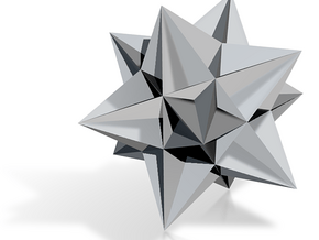 Great Icosahedron - 10 mm in Tan Fine Detail Plastic