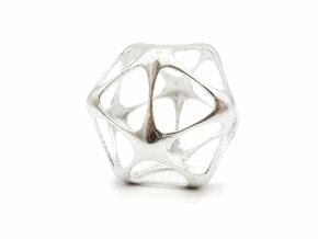 Icosahedron Pendant - Yin - Platonic Solids in Natural Silver