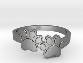 Dog Paws Ring_size 7 in Polished Silver