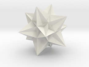 Great Icosahedron - 1 Inch in White Natural Versatile Plastic