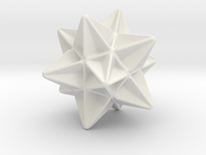 Great Icosahedron - 1 Inch - Rounded V1 in White Natural Versatile Plastic
