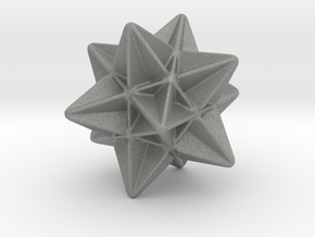 Great Icosahedron - 1 Inch - Rounded V1 in Gray PA12