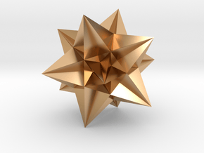 Great Icosahedron - 10 mm in Polished Bronze