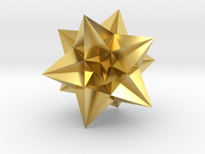 Great Icosahedron - 10 mm in Polished Brass