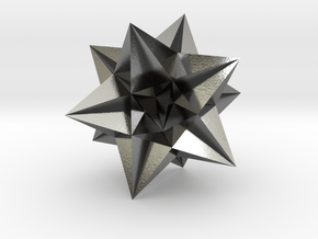 Great Icosahedron - 10 mm in Polished Silver
