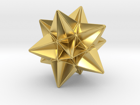 Great Icosahedron - 10 mm - Rounded V1 in Polished Brass