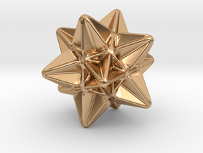 Great Icosahedron - 10 mm - Rounded V2 in Polished Bronze
