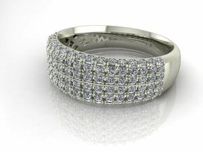 Pave dress ring NO STONES SUPPLIED in Fine Detail Polished Silver