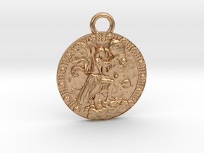 Medallon-aquarious-35mm in Natural Bronze