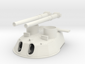 1/128 HMS twin 15-inch (381 mm) turret 2 in White Natural Versatile Plastic
