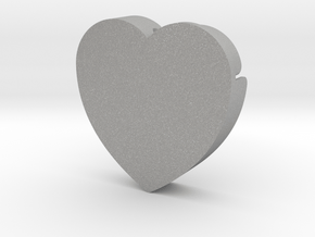 Heart shape DuoLetters print in Aluminum