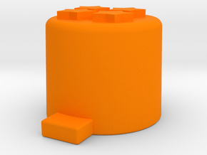 Four star button in Orange Processed Versatile Plastic