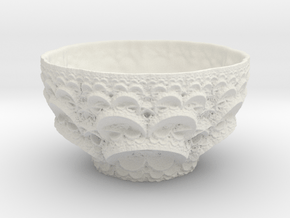 Fractal Art Bowl - Oread in White Natural Versatile Plastic