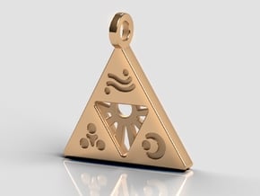 Zelda-Triforce Pendant in Polished Bronze