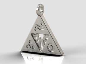 Zelda-Triforce Pendant in Polished Nickel Steel