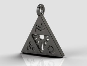 Zelda-Triforce Pendant in Polished and Bronzed Black Steel
