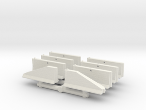 Jersey Barrier short set (x8) 1/144 in White Natural Versatile Plastic