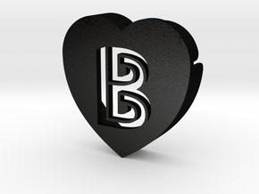 Heart shape DuoLetters print B in Matte Black Steel
