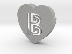 Heart shape DuoLetters print B in Aluminum