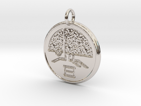 Riven Scarab Pendant - version 1 (not part of set) in Rhodium Plated Brass