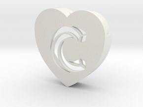 Heart shape DuoLetters print C in White Natural Versatile Plastic