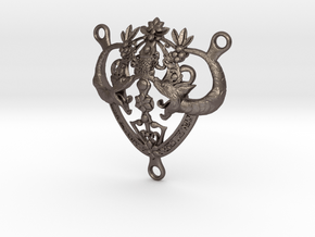 Dragon Pendant in Polished Bronzed Silver Steel