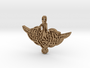 Celtic Bird Medallion in Natural Brass