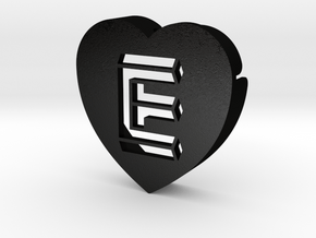 Heart shape DuoLetters print E in Matte Black Steel