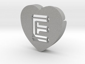 Heart shape DuoLetters print E in Aluminum
